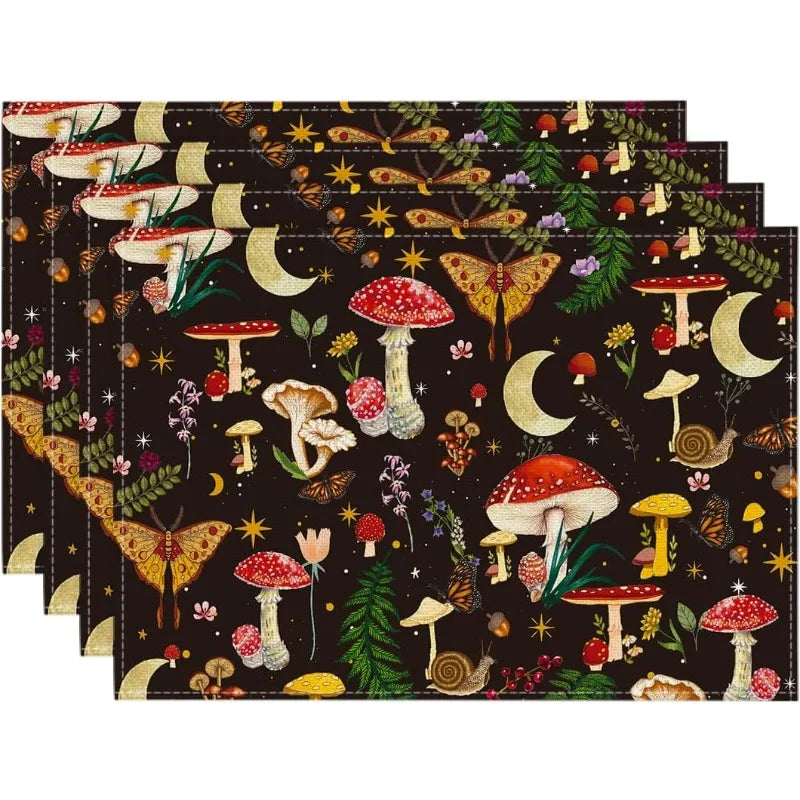 Forest Mushroom Placemats - 4/6/8PCS