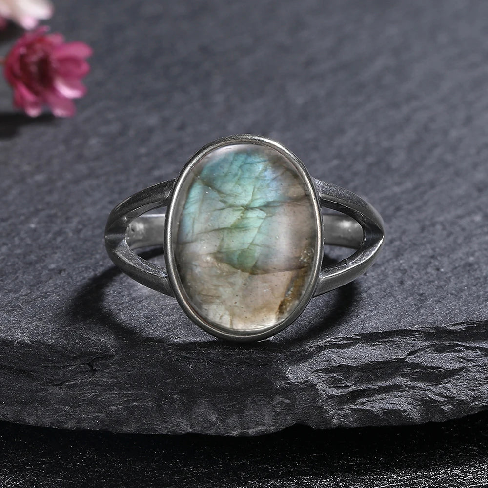 925 Sterling Silver Rings - Labradorite Collection - non-plated