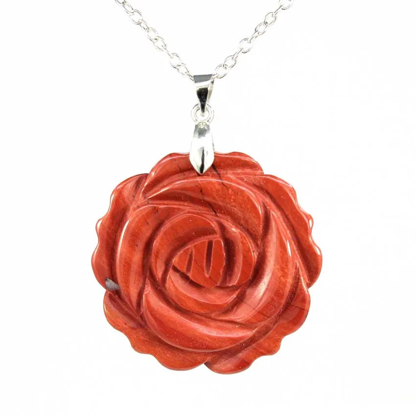 Crystal Rose Necklace With Chain