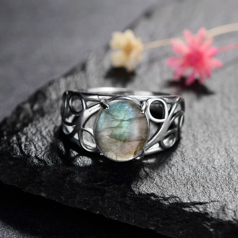 925 Sterling Silver Rings - Labradorite Collection - non-plated