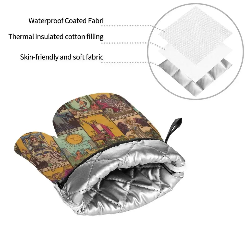 Tarot Oven Mitts and Pot Holders - 4Pc Set