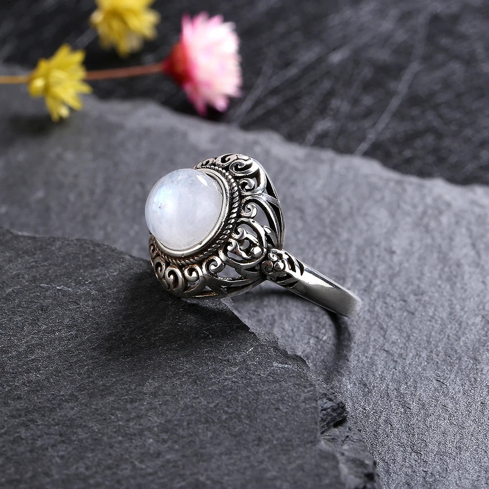925 Sterling Silver Rings - Moonstone Collection - non-plated