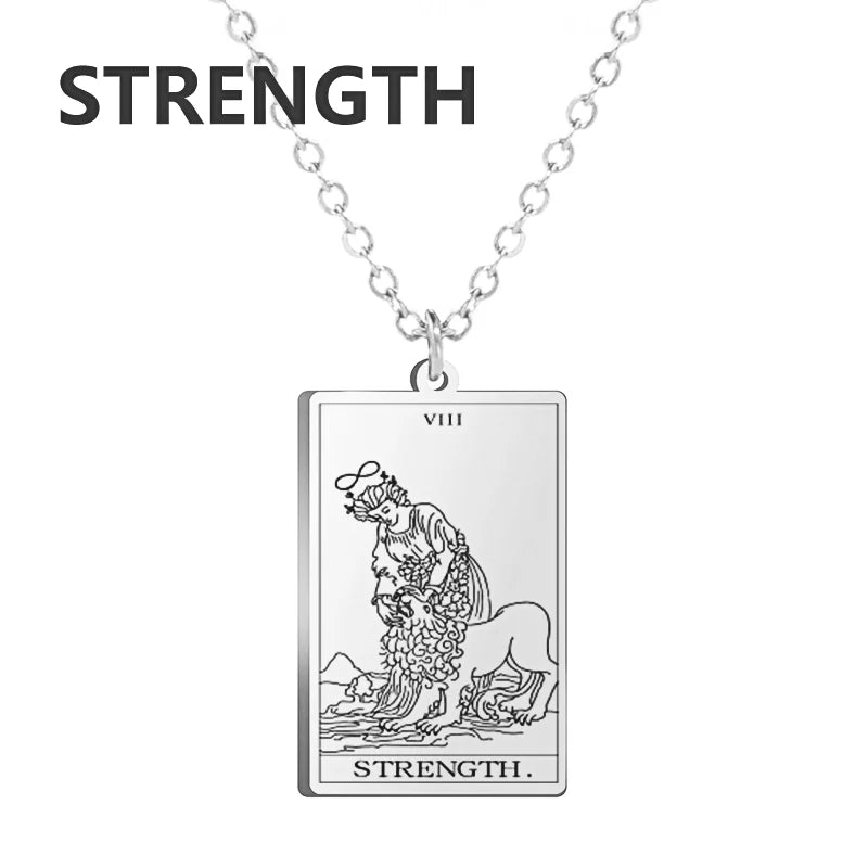 Stainless Steel Tarot Necklaces - Classic Collection - Rhodium, 14k Rose Gold or 18k Yellow Gold Plated