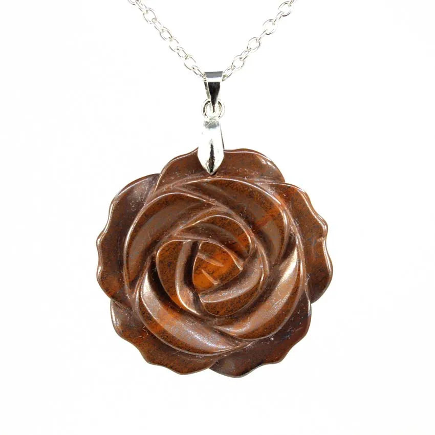 Crystal Rose Necklace With Chain