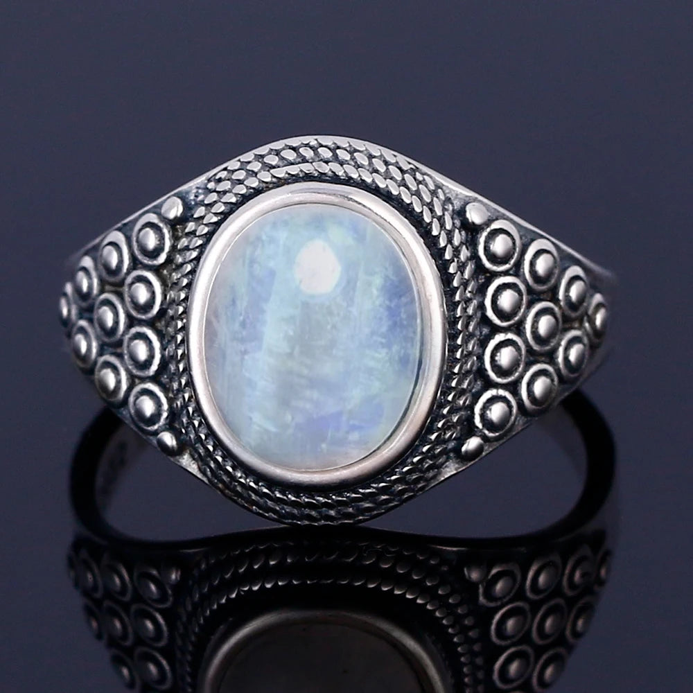 925 Sterling Silver Rings - Moonstone Collection - non-plated