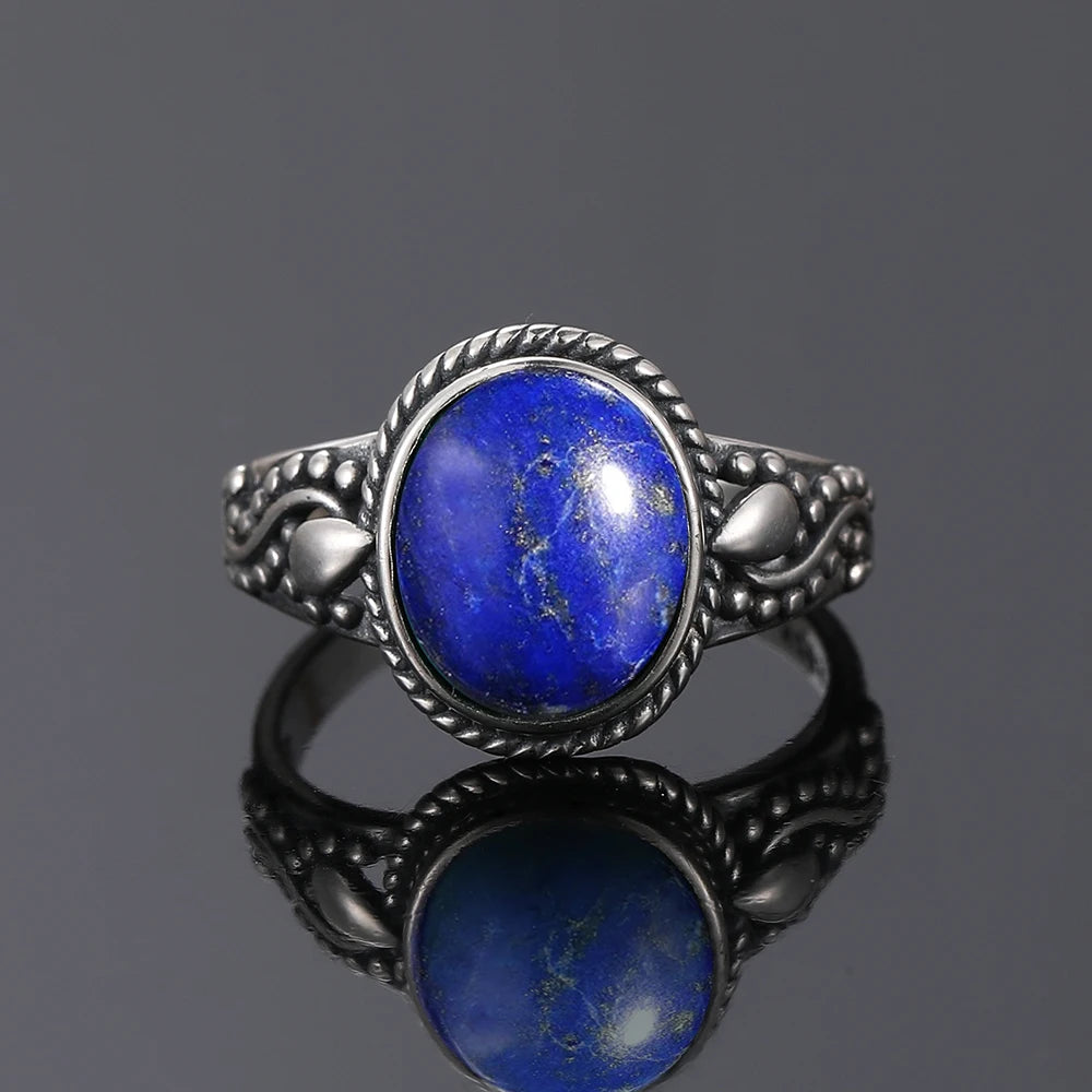 925 Sterling Silver Rings - Lapis Lazuli Collection - non-plated