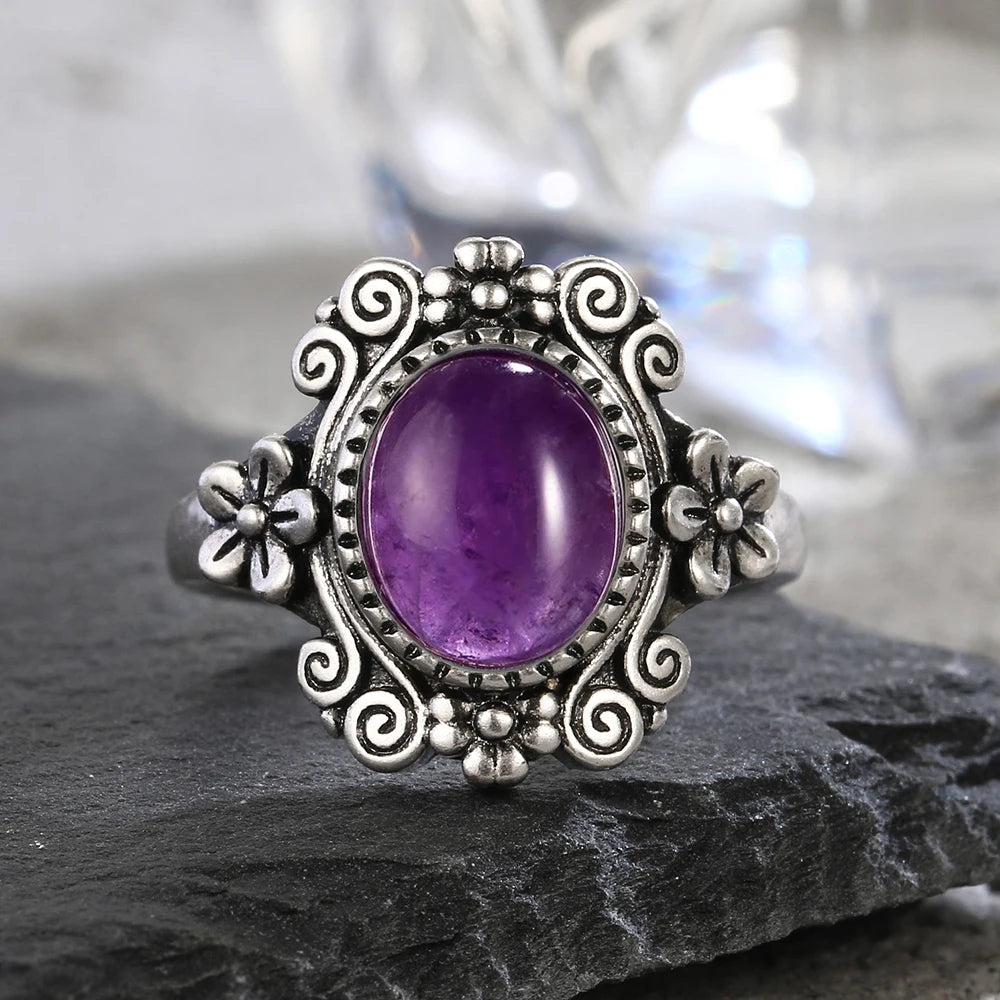 925 Sterling Silver Rings - Amethyst Collection - non-plated