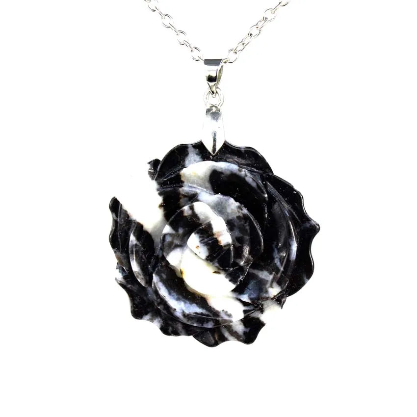Crystal Rose Necklace With Chain