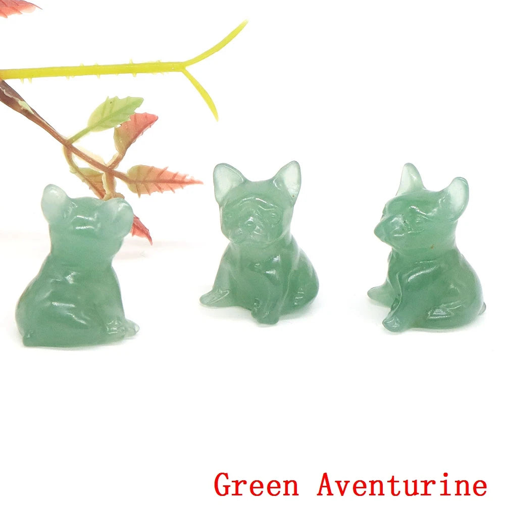 Mini French Bulldog Crystal Carvings