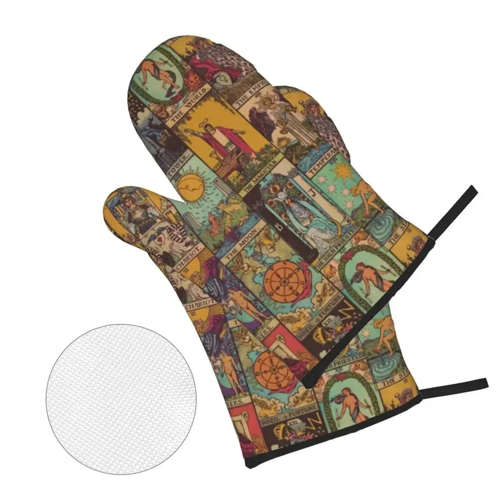 Tarot Oven Mitts and Pot Holders - 4Pc Set