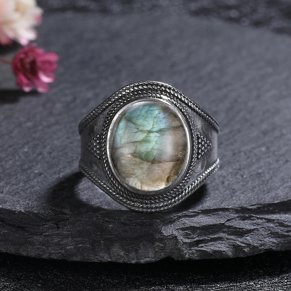 925 Sterling Silver Rings - Labradorite Collection - non-plated