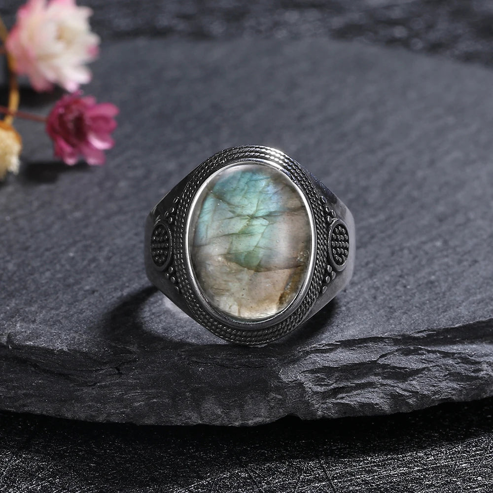 925 Sterling Silver Rings - Labradorite Collection - non-plated