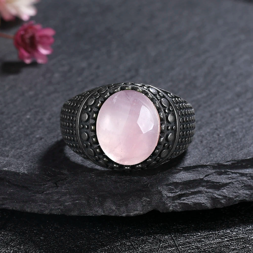 925 Sterling Silver Rings - Rose Quartz Collection - non-plated