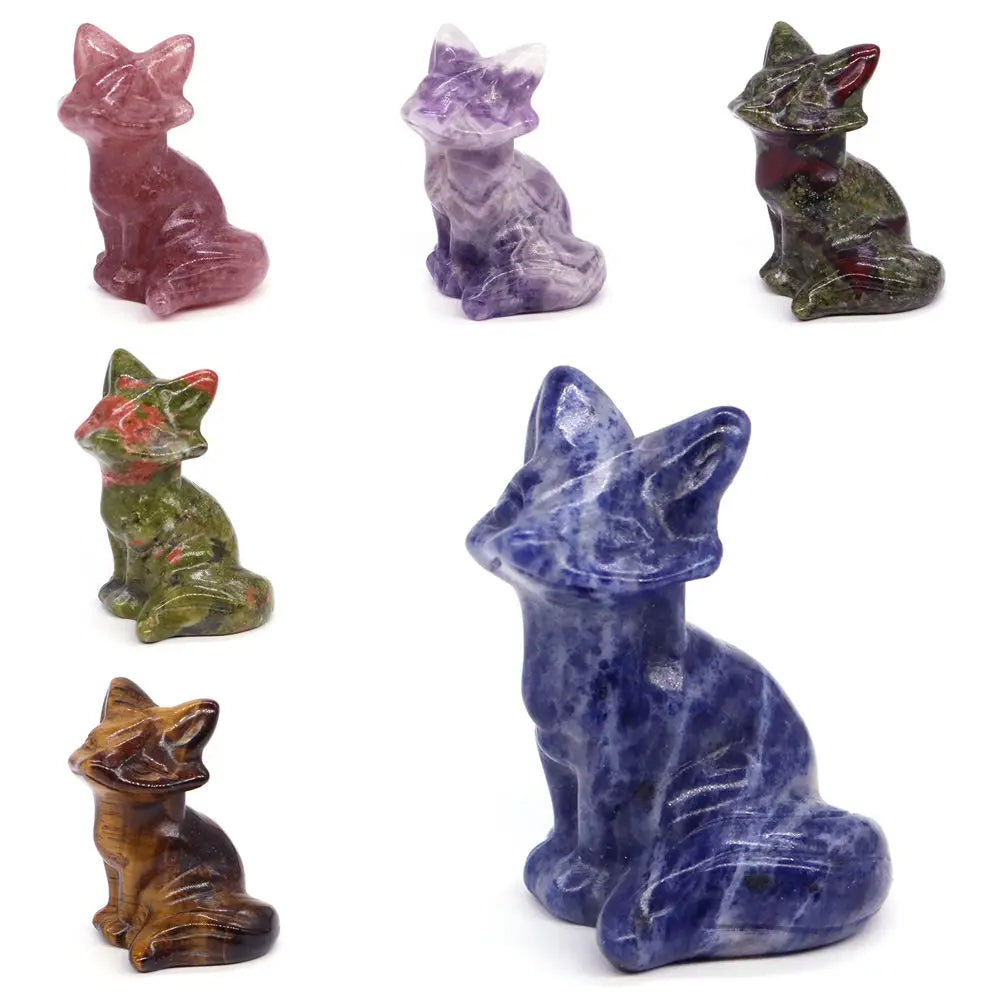 Mini Crystal Fox Carvings