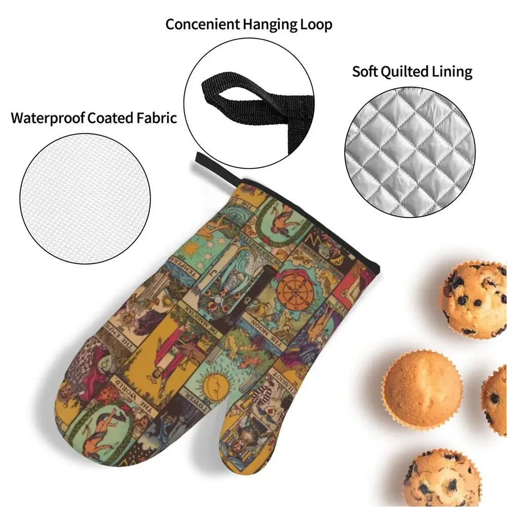 Tarot Oven Mitts and Pot Holders - 4Pc Set
