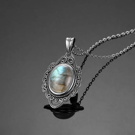 925 Sterling Silver Framed Crystal Necklace - Shield Collection