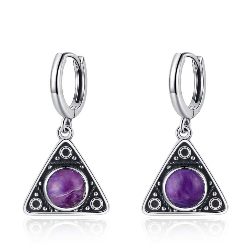 925 Sterling Silver Drop Earrings - Crystal Collection - non-plated
