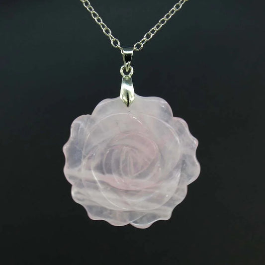 Crystal Rose Necklace With Chain
