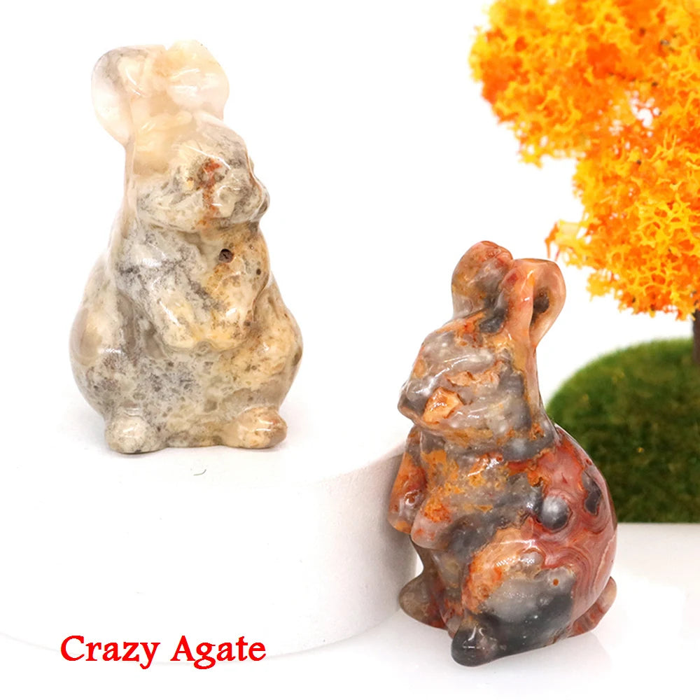 Mini Crystal Bunny Carvings