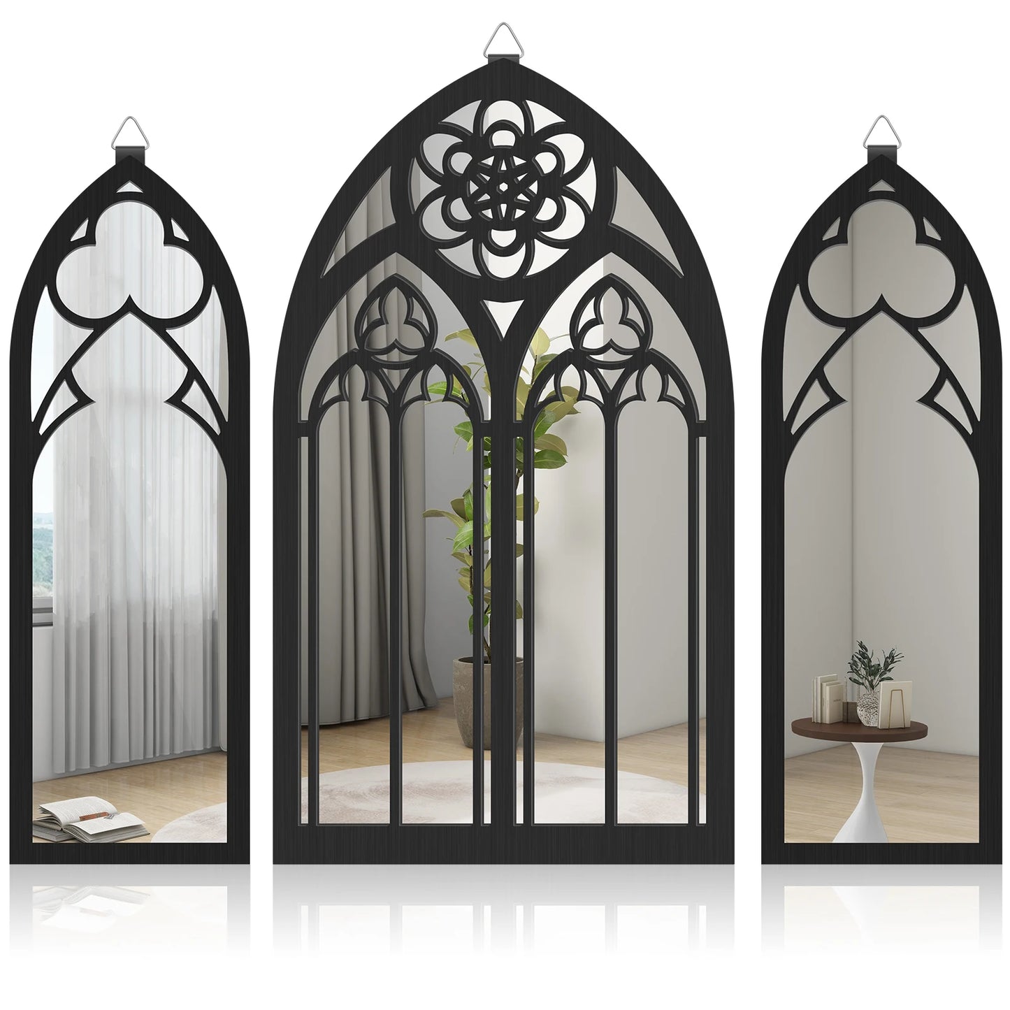 Gothic Wall Mirrors - 3Pc Set