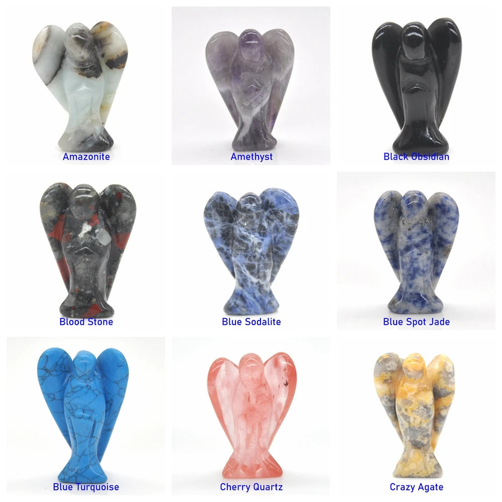 Mini Guardian Angel Crystal Carvings