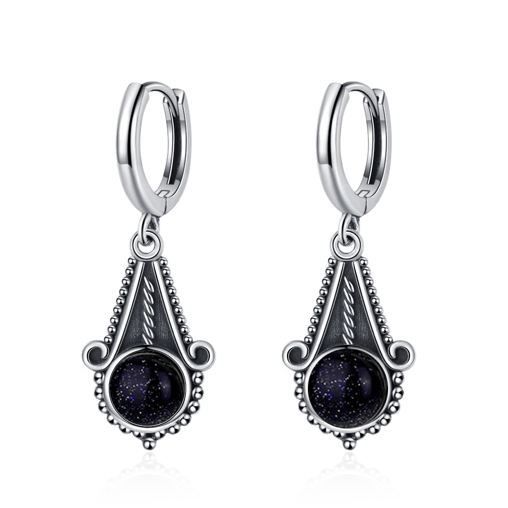 925 Sterling Silver Drop Earrings - Crystal Collection - non-plated