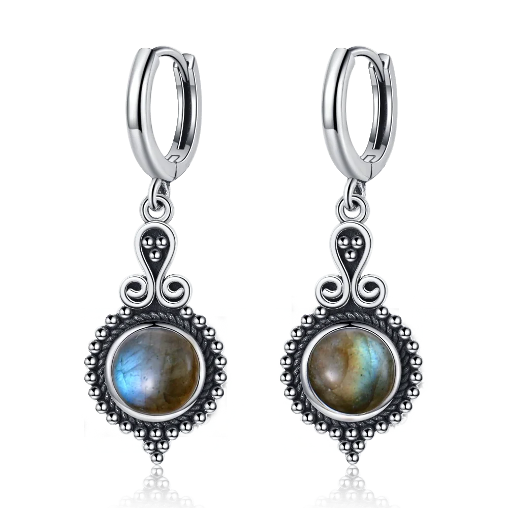 925 Sterling Silver Drop Earrings - Crystal Collection - non-plated