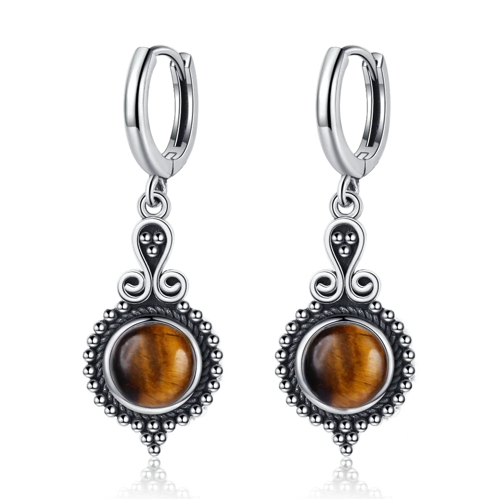 925 Sterling Silver Drop Earrings - Crystal Collection - non-plated