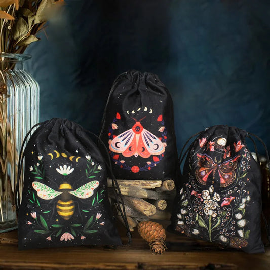 Tarot/Oracle Deck Bags - Moth and Botanicals Collection