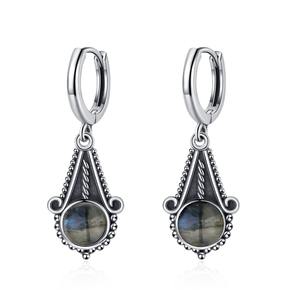 925 Sterling Silver Drop Earrings - Crystal Collection - non-plated