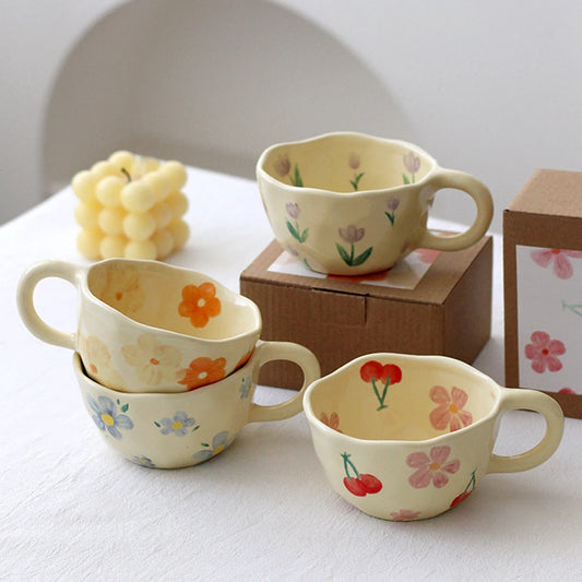 Handmade Floral Tea Cup - 8.5oz