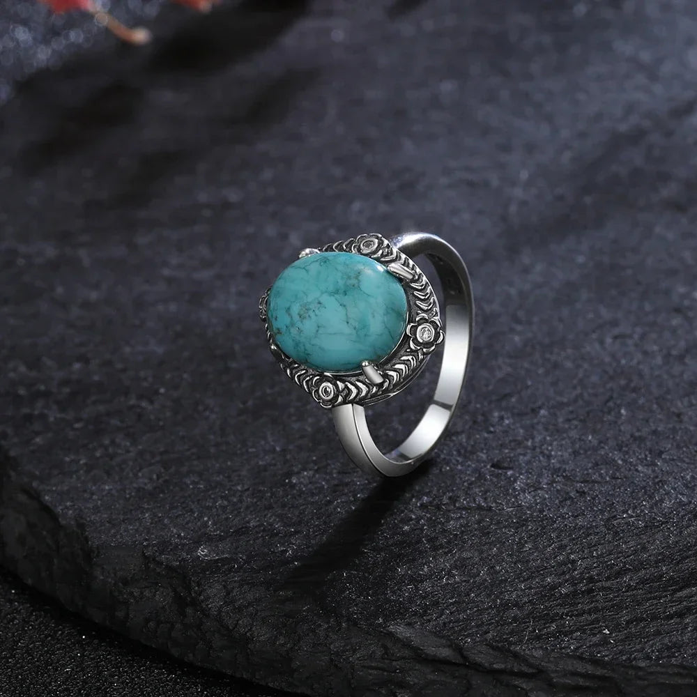 925 Sterling Silver Rings - Turquoise Collection - non-plated
