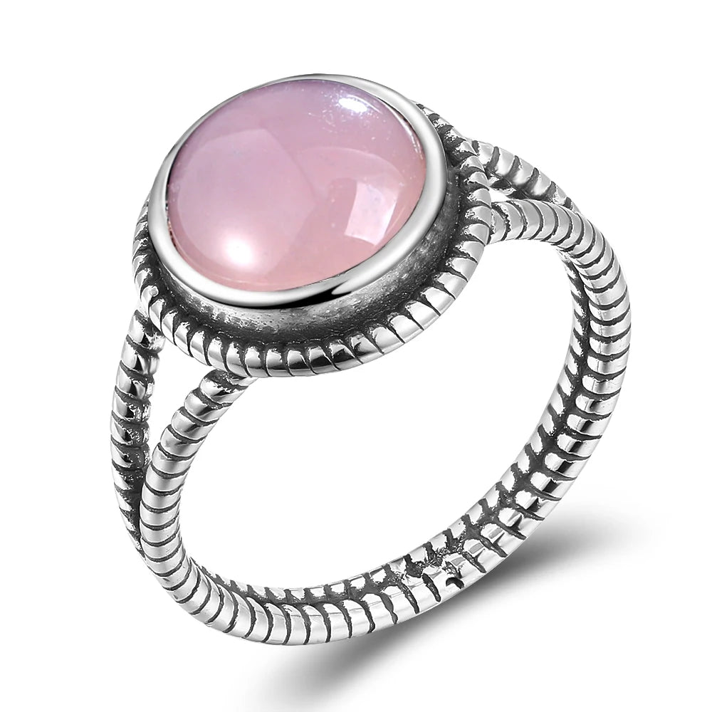 925 Sterling Silver Rings - Rose Quartz Collection - non-plated