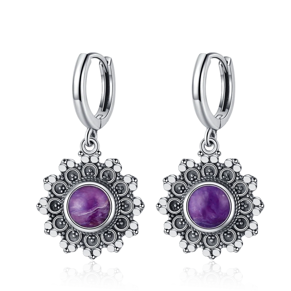 925 Sterling Silver Drop Earrings - Crystal Collection - non-plated