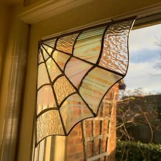Stained Glass Spiderweb Corner Piece