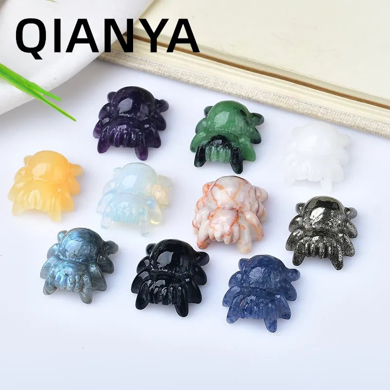 Mini Jumping Spider Crystal Carvings