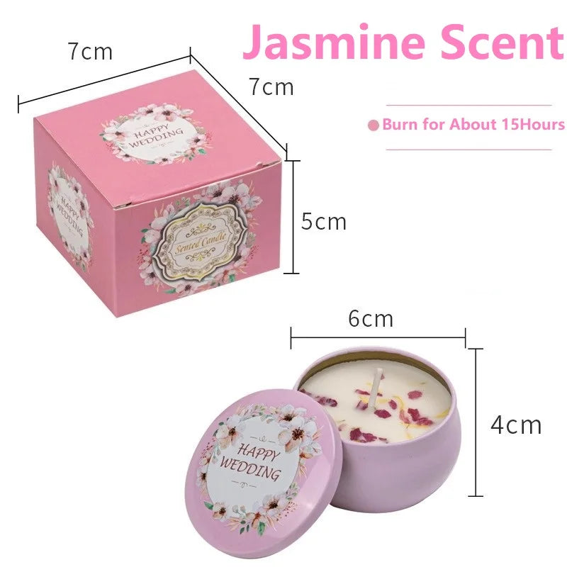 Scented Dried Floral Candle Jars  -1/4PCS
