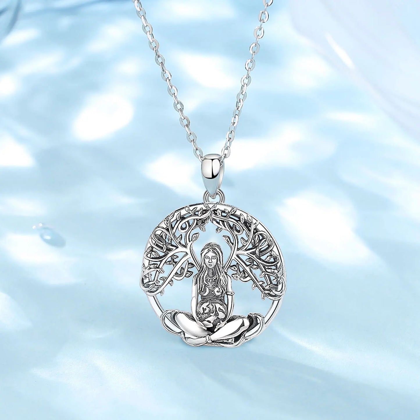 925 Sterling Silver Mother Earth Necklace