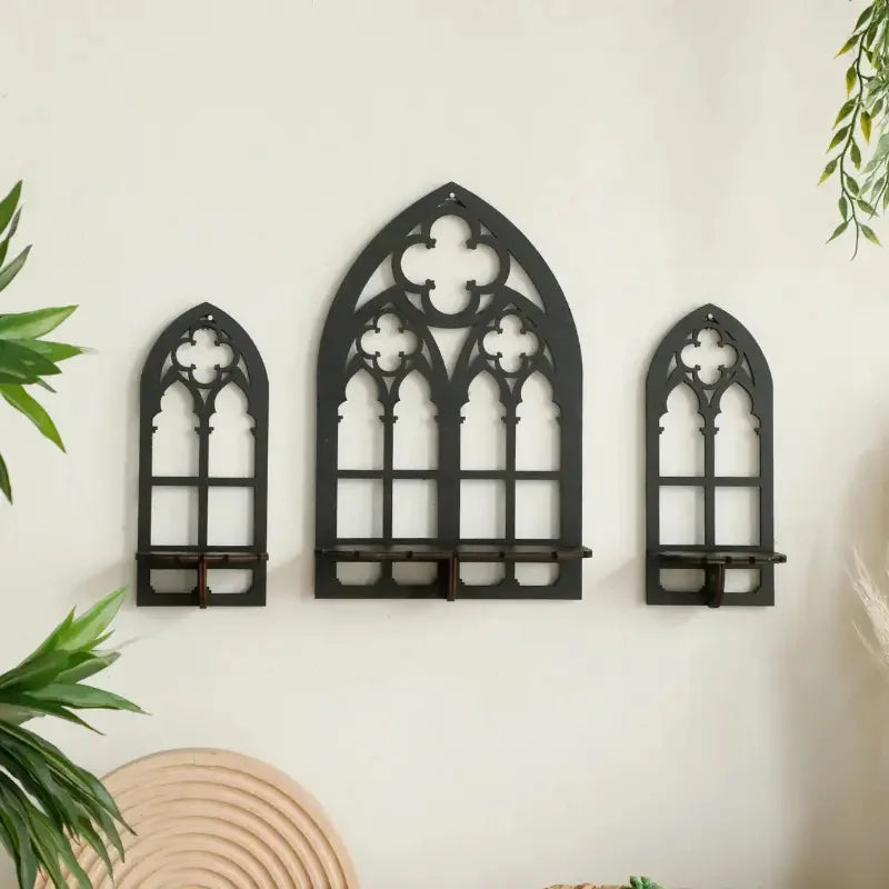 Gothic Crystal Display Shelves -3Pcs