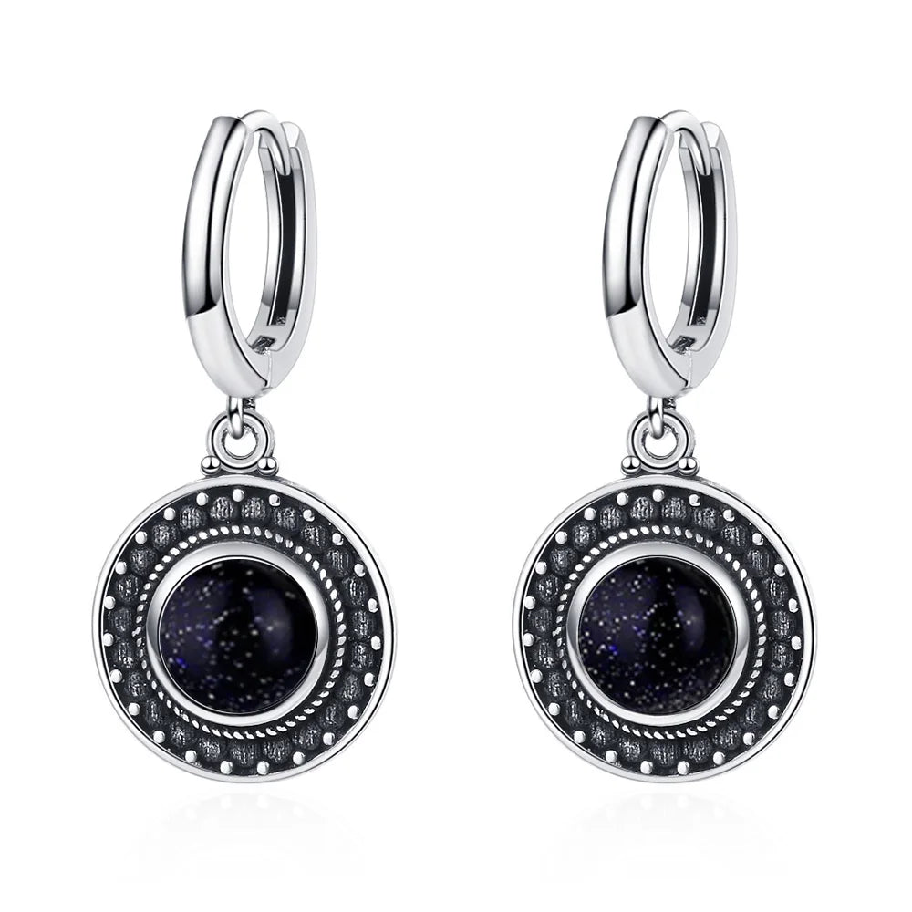 925 Sterling Silver Drop Earrings - Crystal Collection - non-plated