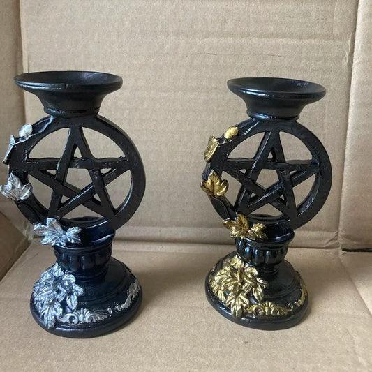 Candlestick/Crystal Ball Holders - Pentagram Collection