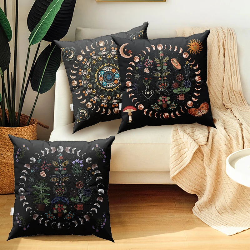 Throw Cushion Covers - Dark Wildflower Collection