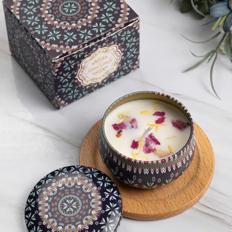 Scented Dried Floral Candle Jars  -1/4PCS