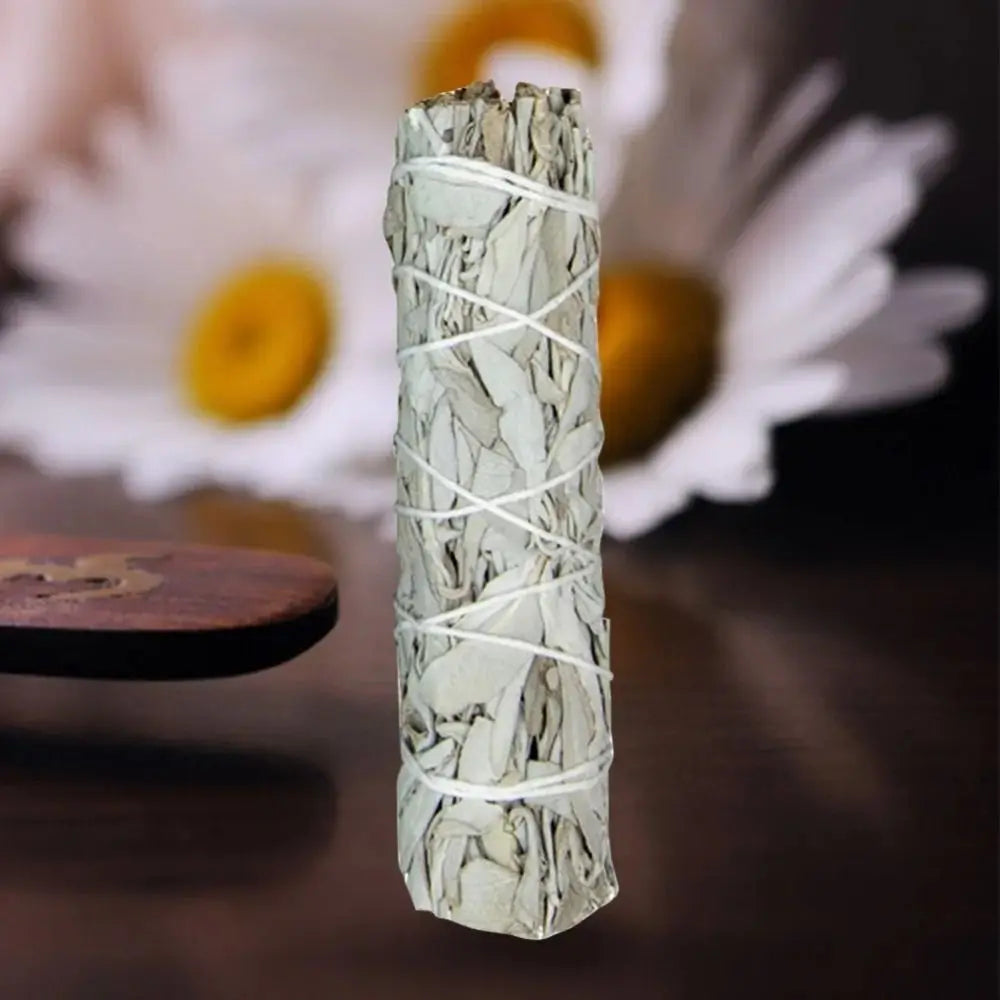 4”  Pure White California Sage Smudge Stick - *Reminder In Description*