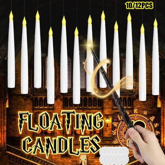 Floating Flameless Candles with Wand - 12 Pcs