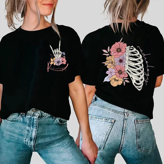 Floral Skeleton T-Shirt