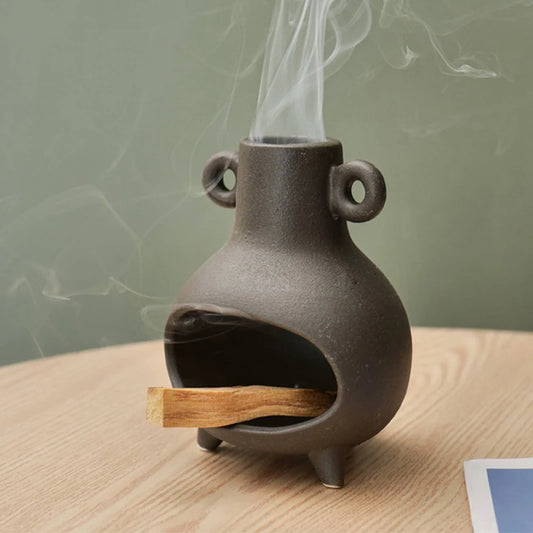 Ceramic Smudge Chimney Bowl - Crone Style  *Reminder in Description*