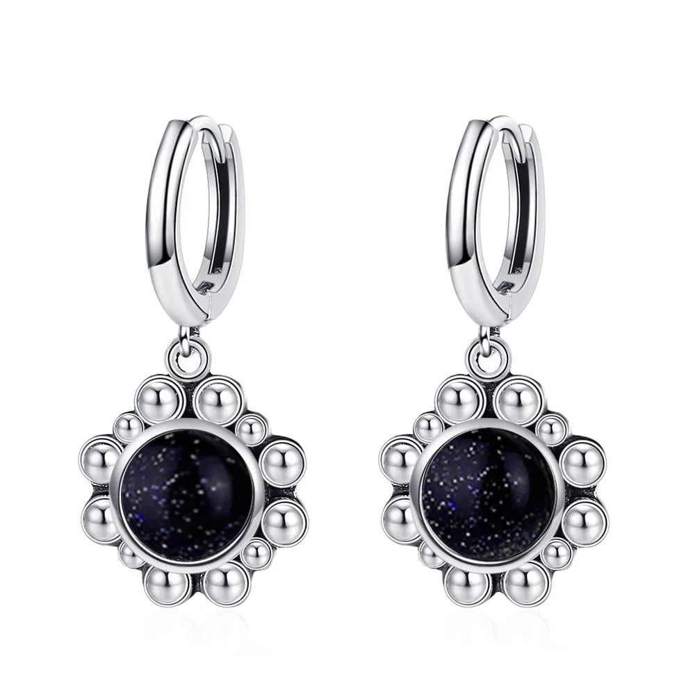 925 Sterling Silver Drop Earrings - Crystal Collection - non-plated