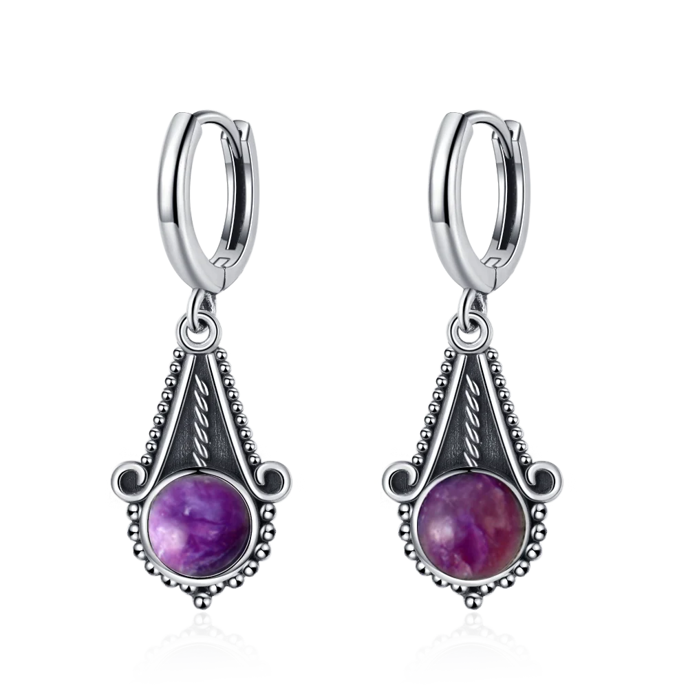 925 Sterling Silver Drop Earrings - Crystal Collection - non-plated