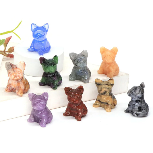 Mini French Bulldog Crystal Carvings